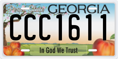 GA license plate CCC1611