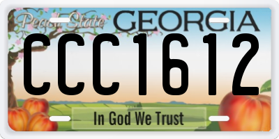 GA license plate CCC1612