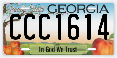 GA license plate CCC1614