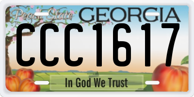 GA license plate CCC1617