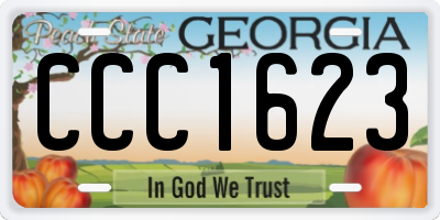 GA license plate CCC1623