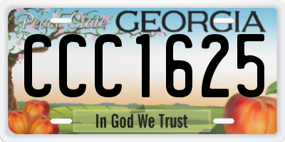 GA license plate CCC1625