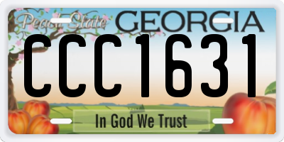 GA license plate CCC1631