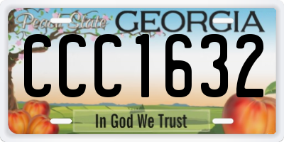 GA license plate CCC1632
