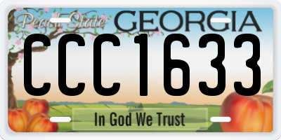 GA license plate CCC1633