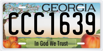 GA license plate CCC1639