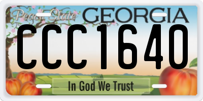 GA license plate CCC1640