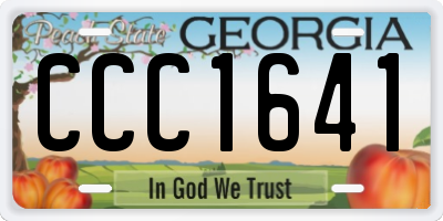 GA license plate CCC1641
