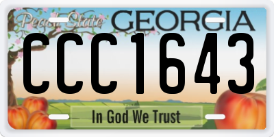 GA license plate CCC1643