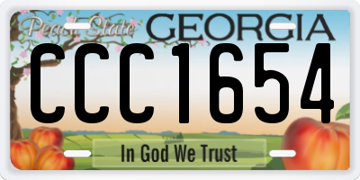 GA license plate CCC1654