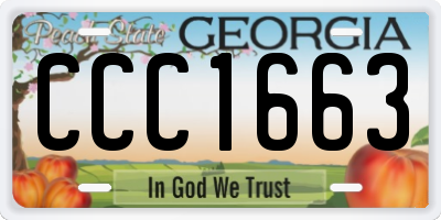 GA license plate CCC1663