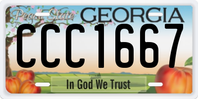 GA license plate CCC1667
