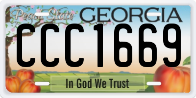 GA license plate CCC1669