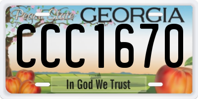 GA license plate CCC1670