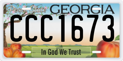 GA license plate CCC1673