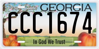 GA license plate CCC1674
