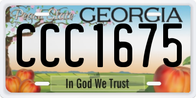 GA license plate CCC1675