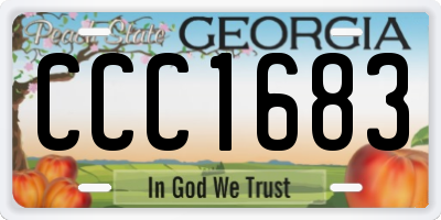 GA license plate CCC1683