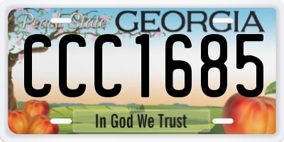 GA license plate CCC1685