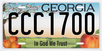 GA license plate CCC1700