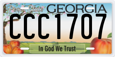 GA license plate CCC1707