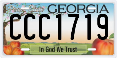 GA license plate CCC1719
