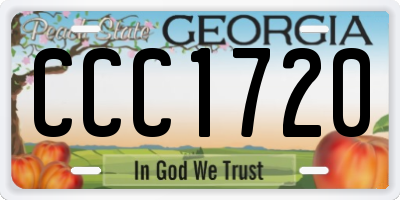 GA license plate CCC1720
