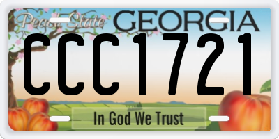 GA license plate CCC1721