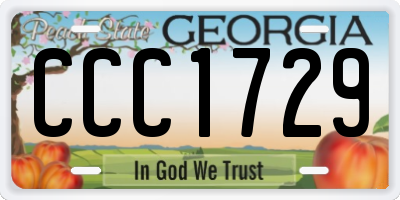 GA license plate CCC1729