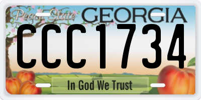 GA license plate CCC1734