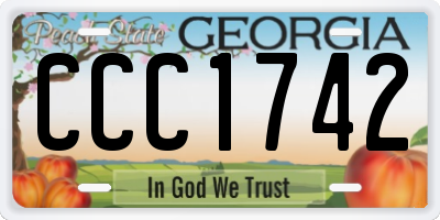GA license plate CCC1742