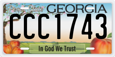 GA license plate CCC1743