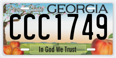 GA license plate CCC1749