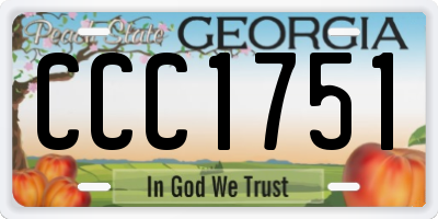 GA license plate CCC1751