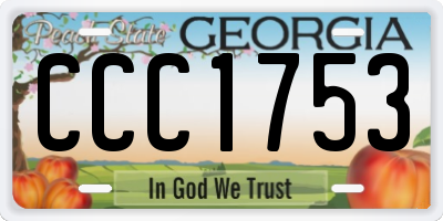 GA license plate CCC1753