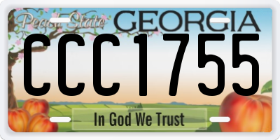 GA license plate CCC1755