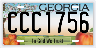GA license plate CCC1756