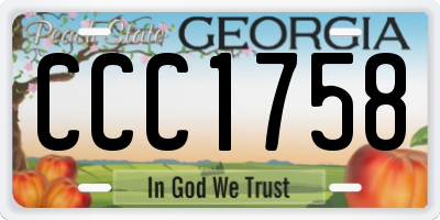 GA license plate CCC1758