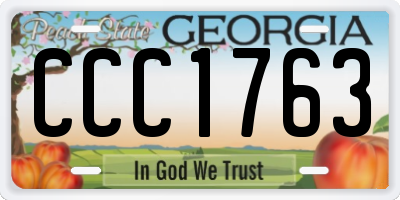 GA license plate CCC1763