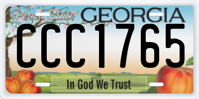 GA license plate CCC1765