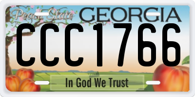 GA license plate CCC1766