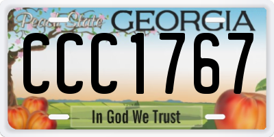 GA license plate CCC1767