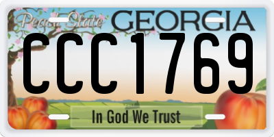 GA license plate CCC1769