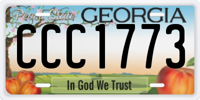 GA license plate CCC1773