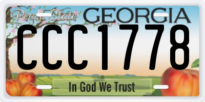 GA license plate CCC1778