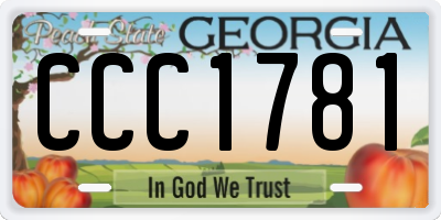 GA license plate CCC1781