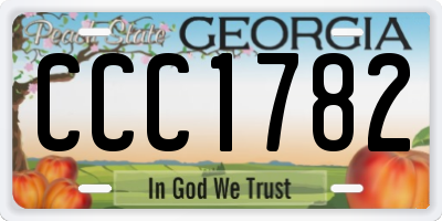 GA license plate CCC1782