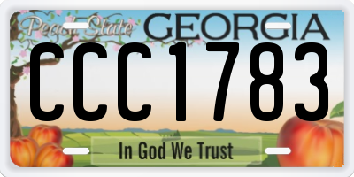GA license plate CCC1783
