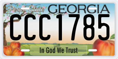 GA license plate CCC1785