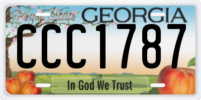 GA license plate CCC1787